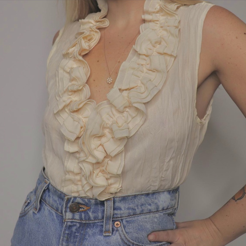 Vintage Sleeveless Blouse 1990s to Y2K